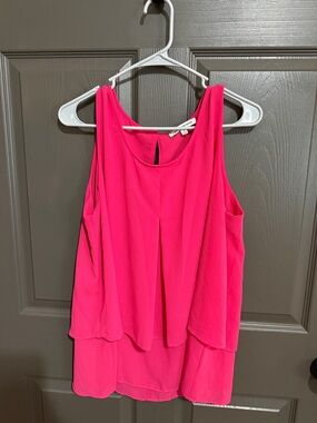 Madison Bright Fuchsia Double-Layer Sleeveless Camisole